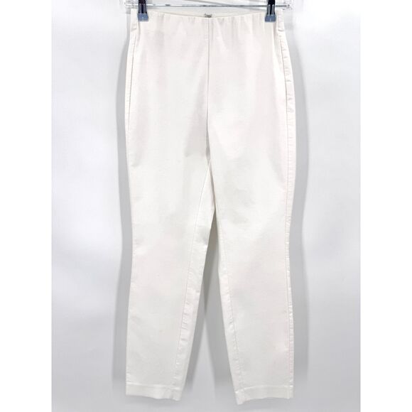 RAG & BONE White Elastic Waist Back Zip Pocketless Ankle Trouser Pants Size 2 - Picture 1 of 6